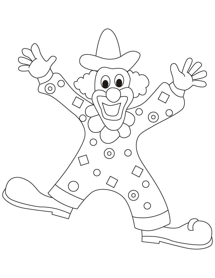 coloring page clown
